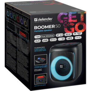 DEFENDER PORTABLE BLUETOOTH SPEAKER BOOMER 50 black