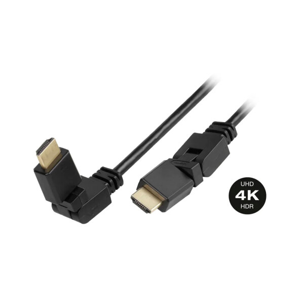 VIVANCO HIGH SPEED HDMI CABLE HDMI to HDMI ETHERNET 4K 360 DEGREES 1.5m