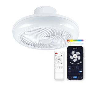 KSIX LIGHT CEILING SIROCO WITH FAN AND SPEAKER RGBIC CCT 46cm white