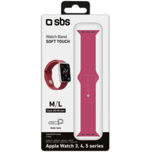 SBS BAND FOR APPLE WATCH 4 / 5 / 6 / 7 / SE (44 MM) M red