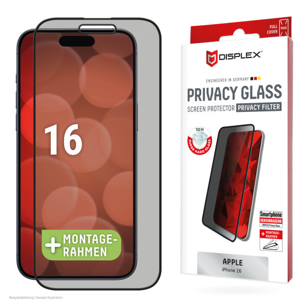 DISPLEX REAL GLASS 3D IPHONE 16 PRIVACY WITH APPLICATOR