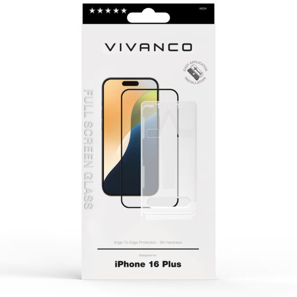 VIVANCO 2.5D JAPAN FULL TEMPERED GLASS IPHONE 16 PLUS / IPHONE 15 PLUS WITH APPLICATOR