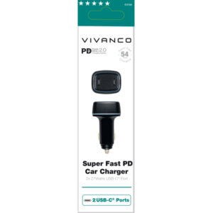 VIVANCO CAR CHARGER DUAL TYPE C 54W black