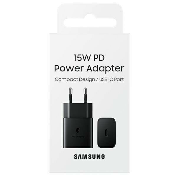 ORIGINAL SAMSUNG FAST TRAVEL CHARGER 15W + TYPE C DATA CABLE black