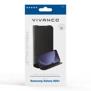 VIVANCO PREMIUM WALLET BOOK CASE SAMSUNG S25 PLUS black