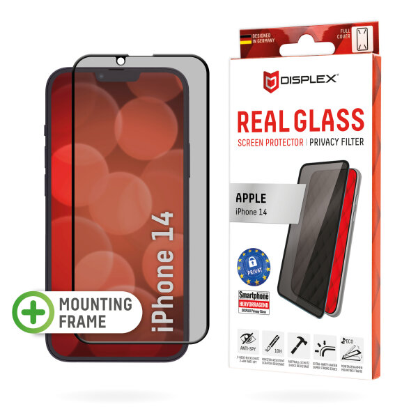 DISPLEX REAL GLASS 3D APPLE IPHONE 13 / 13 PRO / 14 / 16e PRIVACY WITH APPLICATOR
